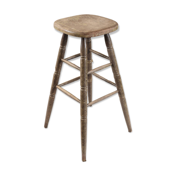 Grand tabouret de bar en bois massif