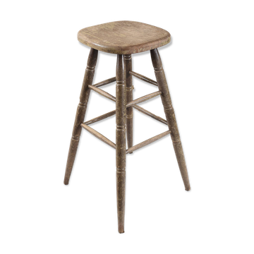 Grand tabouret de bar en bois massif