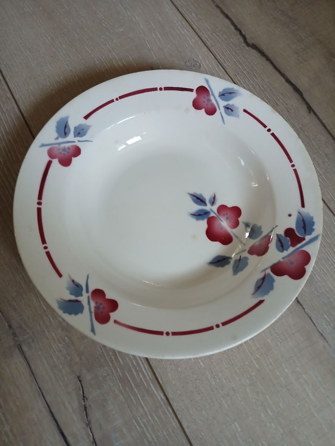 8 mismatched antique soup plates