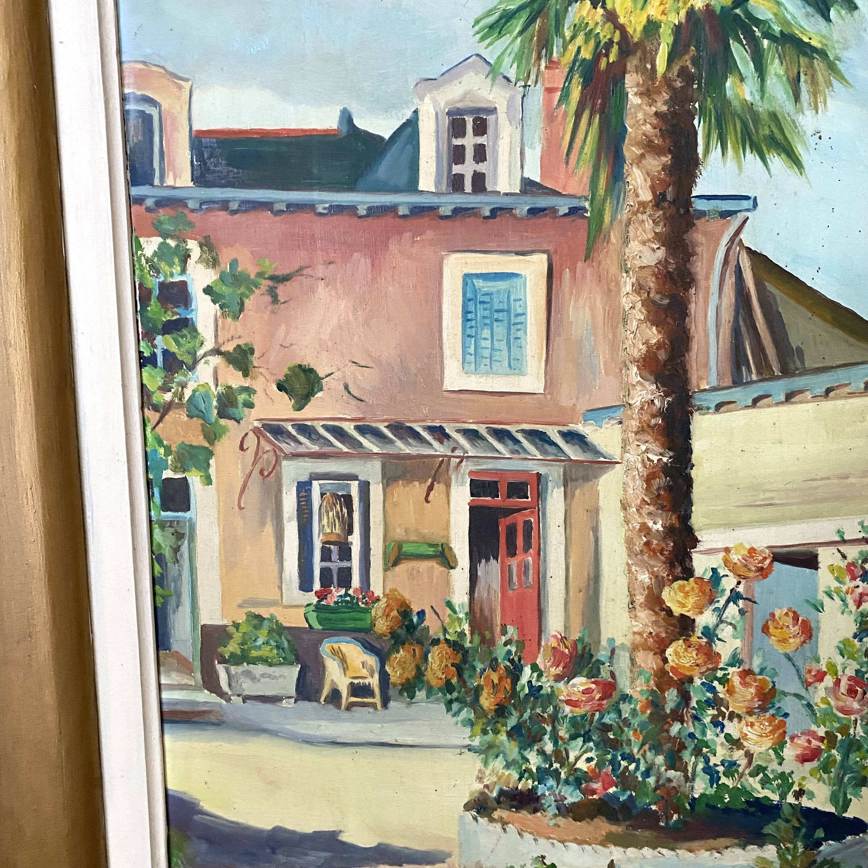 Grande toile encadrée maison ensoleillée