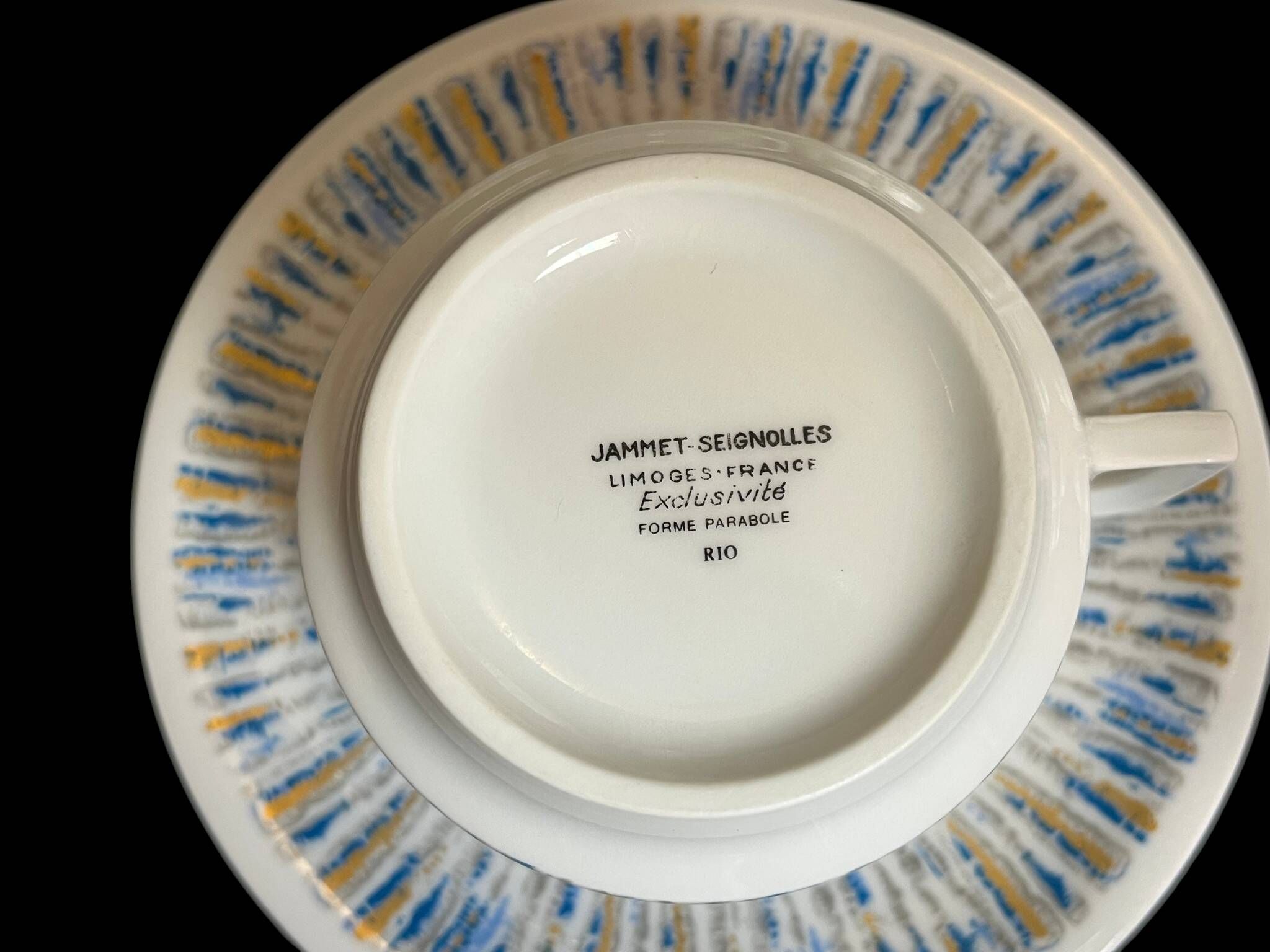 Coffee service tea dessert porcelain Limoges Jammet-Seignolle 20th century