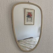 Miroir vintage 1960 rétroviseur asymétrique forme libre - 40 x 26 cm