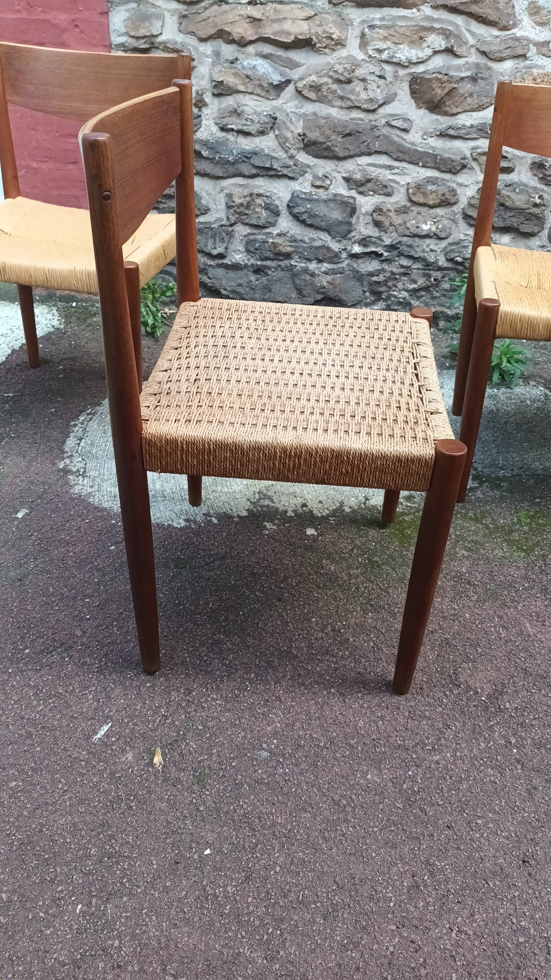 4 Danish chairs by Poul Volther for Frem Rolje, 1960s.