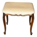 Small Louis XV style bench with curved cabriole legs.