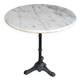 Table bistrot plateau marbre pied fonte