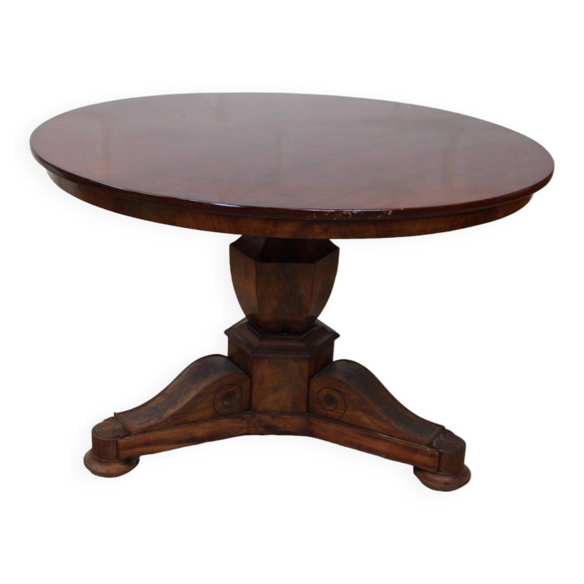 Round Empire style table in Mahogany France