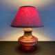 Glass lamp, wood, lampshade, fabric cable 2 m
