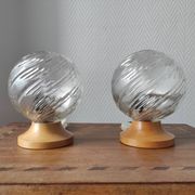 Pair of vintage 1990s globe lamps
