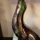 1950s Ceramic Sea Lion Lamp with Black Varnished Enamel, Signed