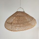 Small rattan lampshade in the shape of a braided hat