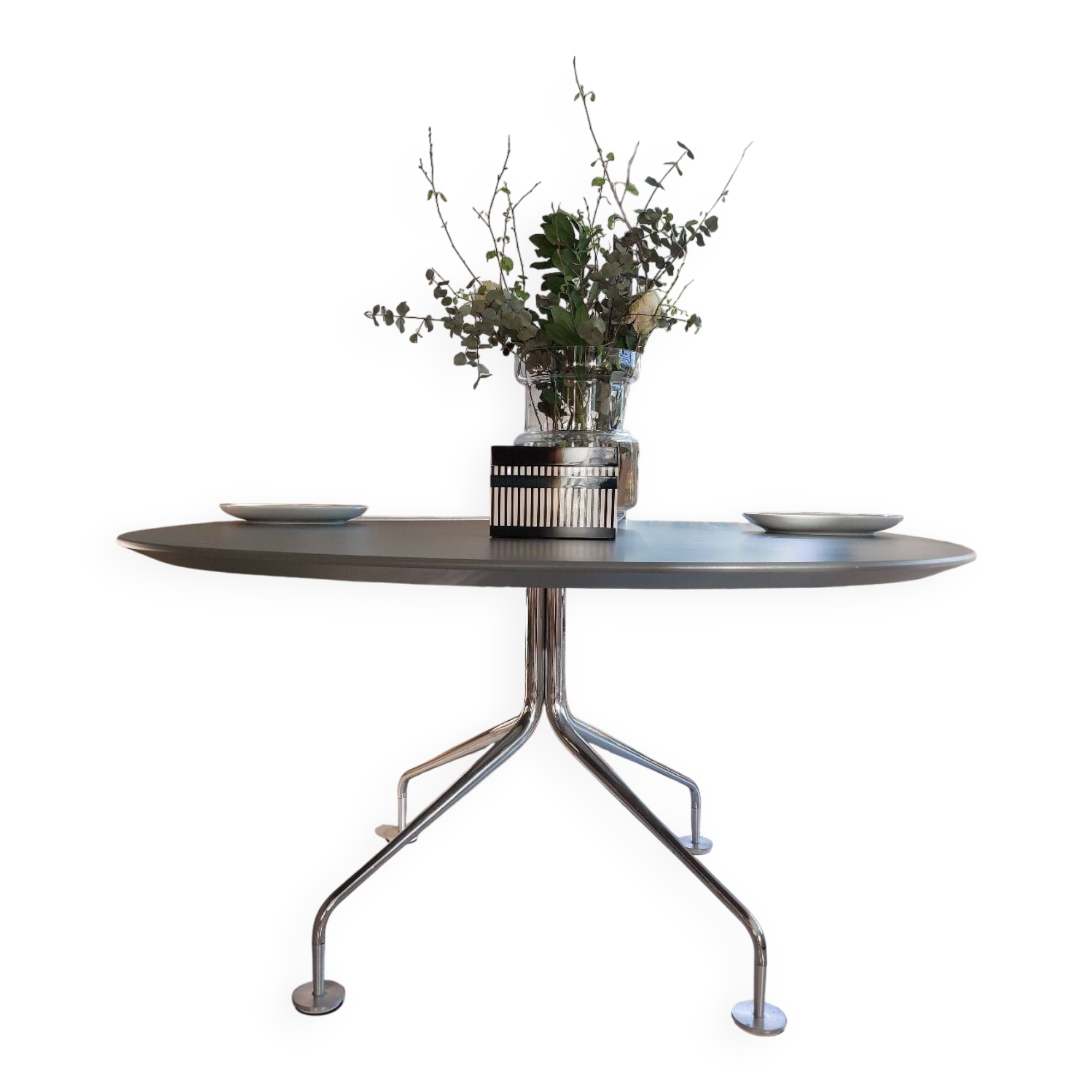 Oval table 120x160 anthracite - 6 to 8 people