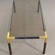 Gunmetal gold metal and smoked glass coffee table from the 70s