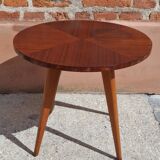 Vintage Scandinavian coffee table, tapered legs and marquetry, 1960s.