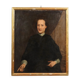 Ancient painting, portrait of a clergyman, oil on canvas, 18th century.