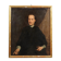 Ancient painting, portrait of a clergyman, oil on canvas, 18th century.