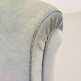 Chesterfield Duotone 2-Seat Sofa in Frosted Blue & Green Velvet 1950s