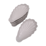 Set of 7 cups in white porcelain and in the shape of a shell - Pillivuyt around 1940