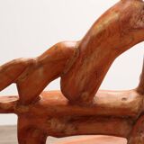 Robust armchair made of recycled wood