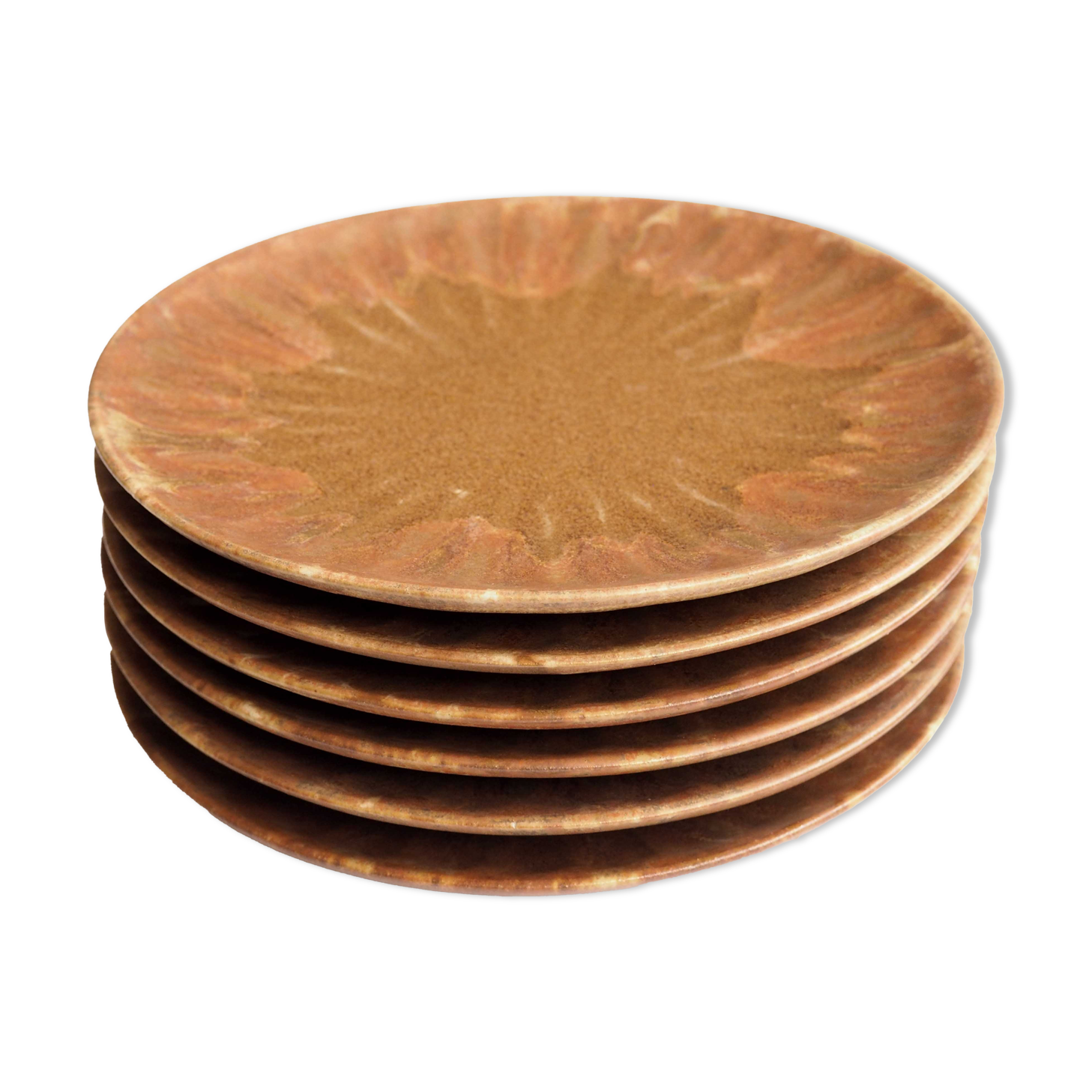 Set of 6 stoneware dessert plates