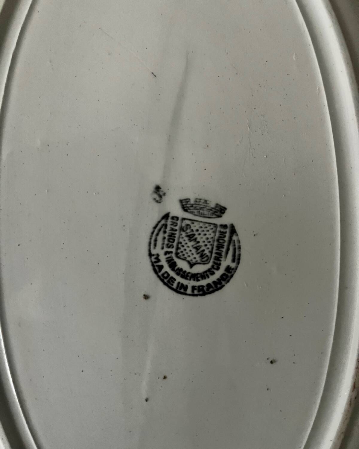 Saint Amand ironstone oval dish