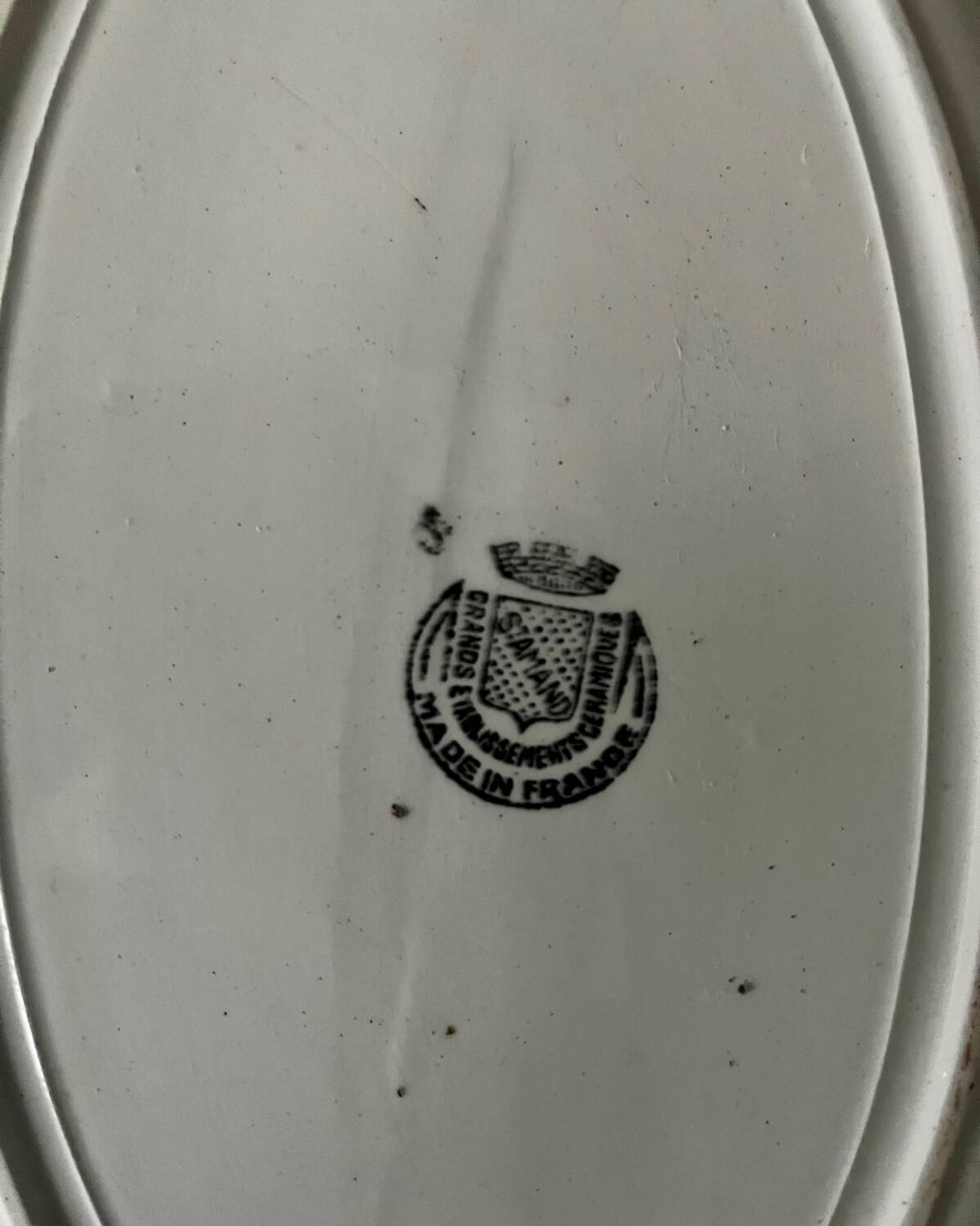 Saint Amand ironstone oval dish