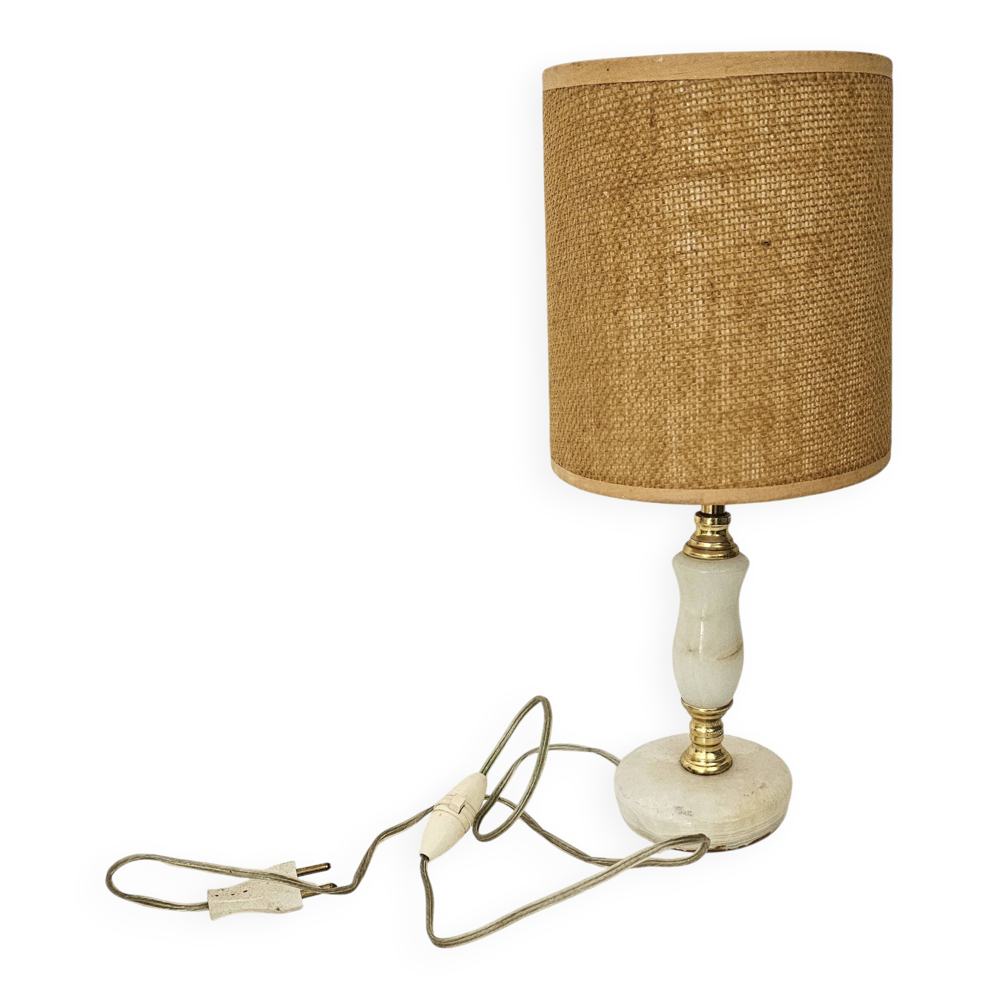 Table lamp with alabaster marble base, vintage 60s.