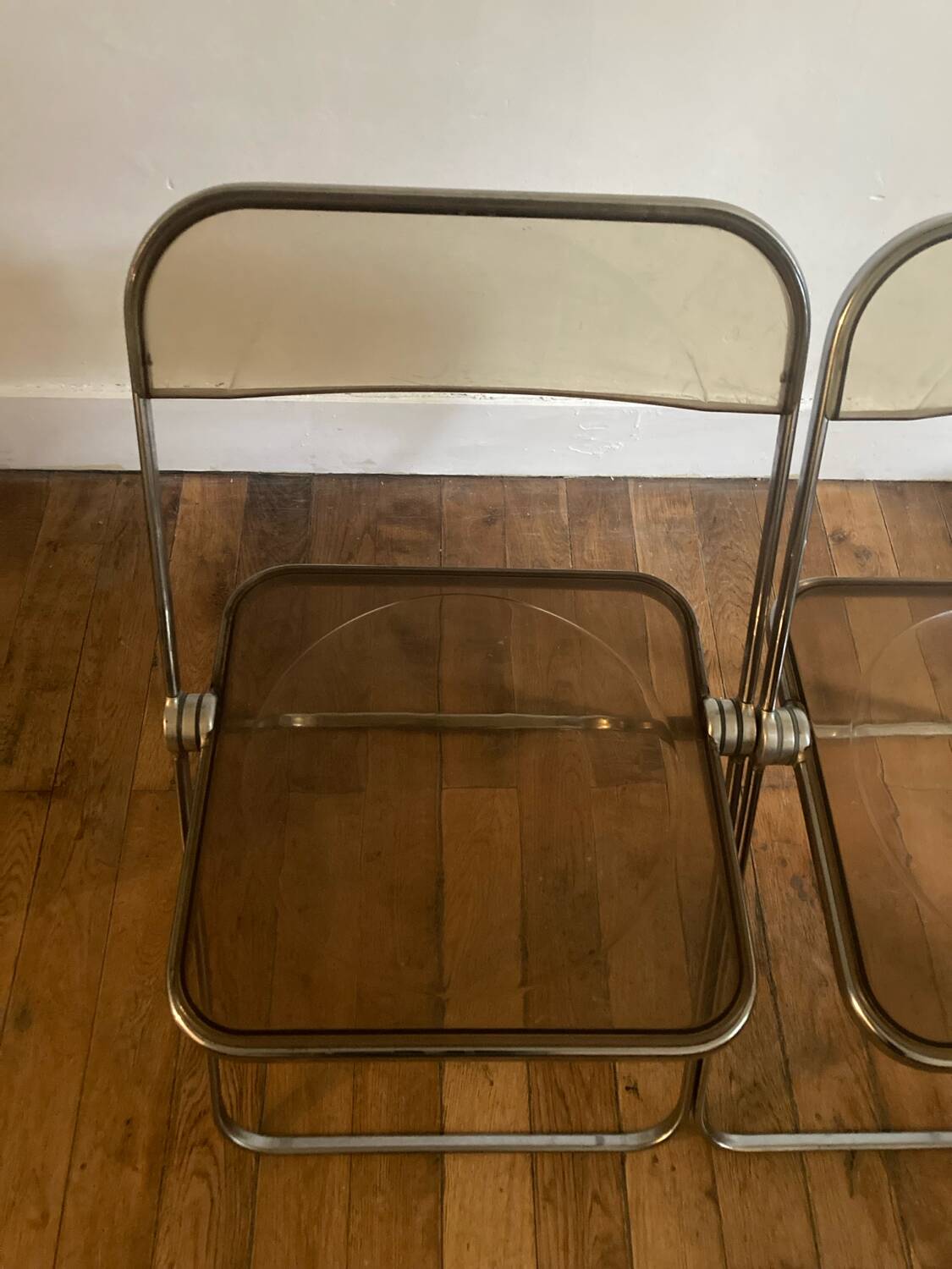 Pair of Plia Piretti chairs for Castelli
