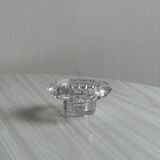 Duo of small candlesticks in chiseled glass
