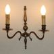Pair of Double French Vintage Bronze Effect Metal Flemish Wall Lights