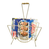 Guitar magazine rack in gold metal