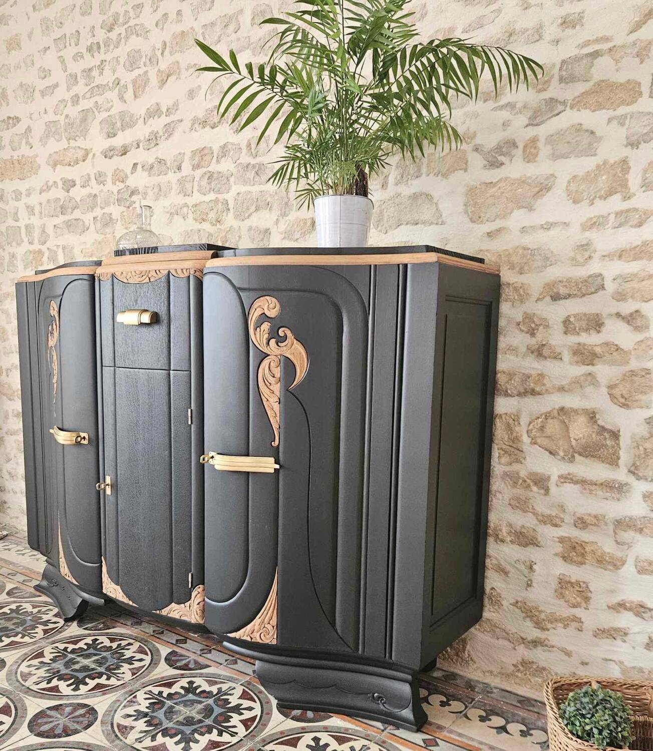 Black art deco sideboard