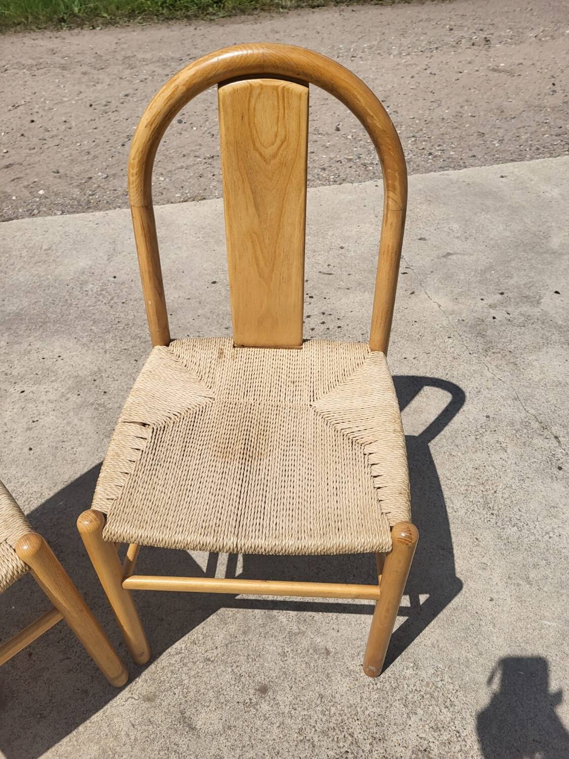 Set 2 Annig Sarian Thalia Italy beech papercord dining chair