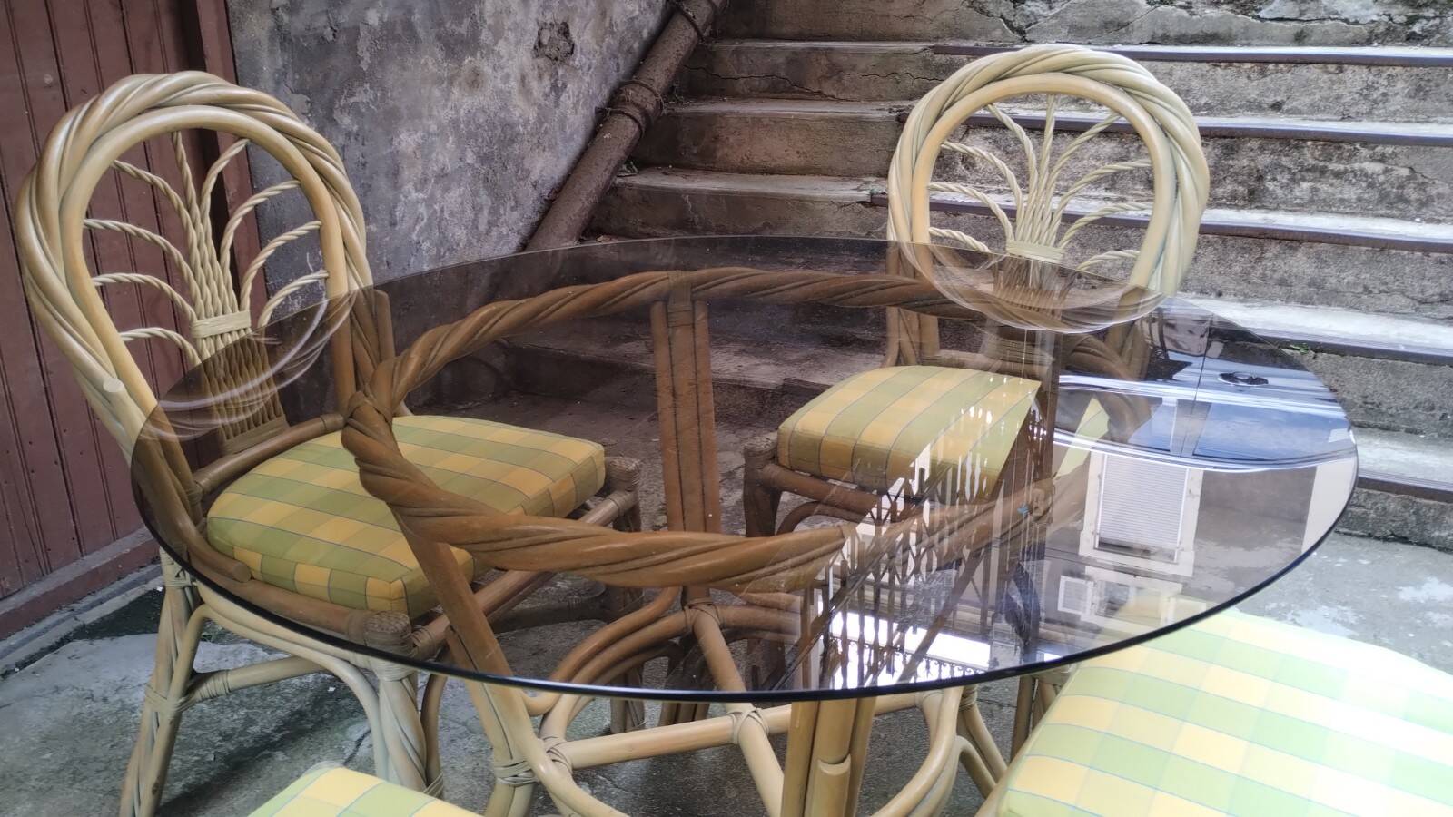 Bamboo garden dining set