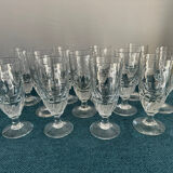 Set of 12 large Baccarat crystal glasses