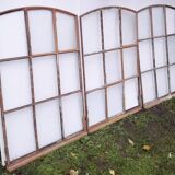 Industrial arched metal windows L73xH110 19th century glass roof