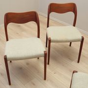 Set of four teak chairs, Danish design, 1960s, designer: Niels Otto Møller