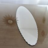 Very large oval beveled mirror, to put down, art deco, 40s 50s