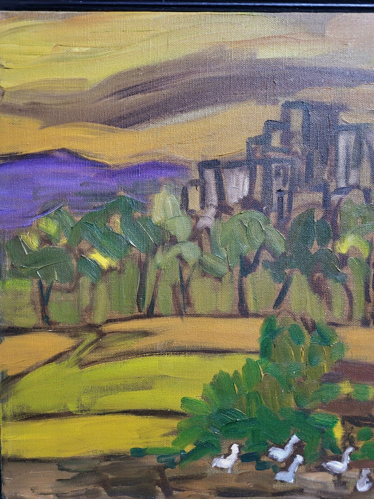 Tableau Oil on canvas Expressionism Catherine Jones-Davies "Pigeon"