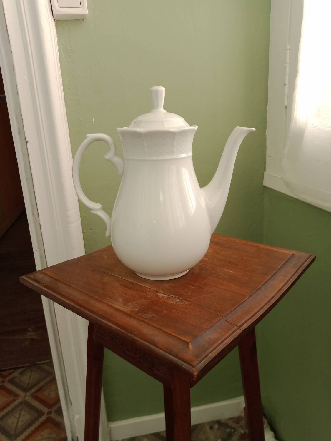 White porcelain teapot