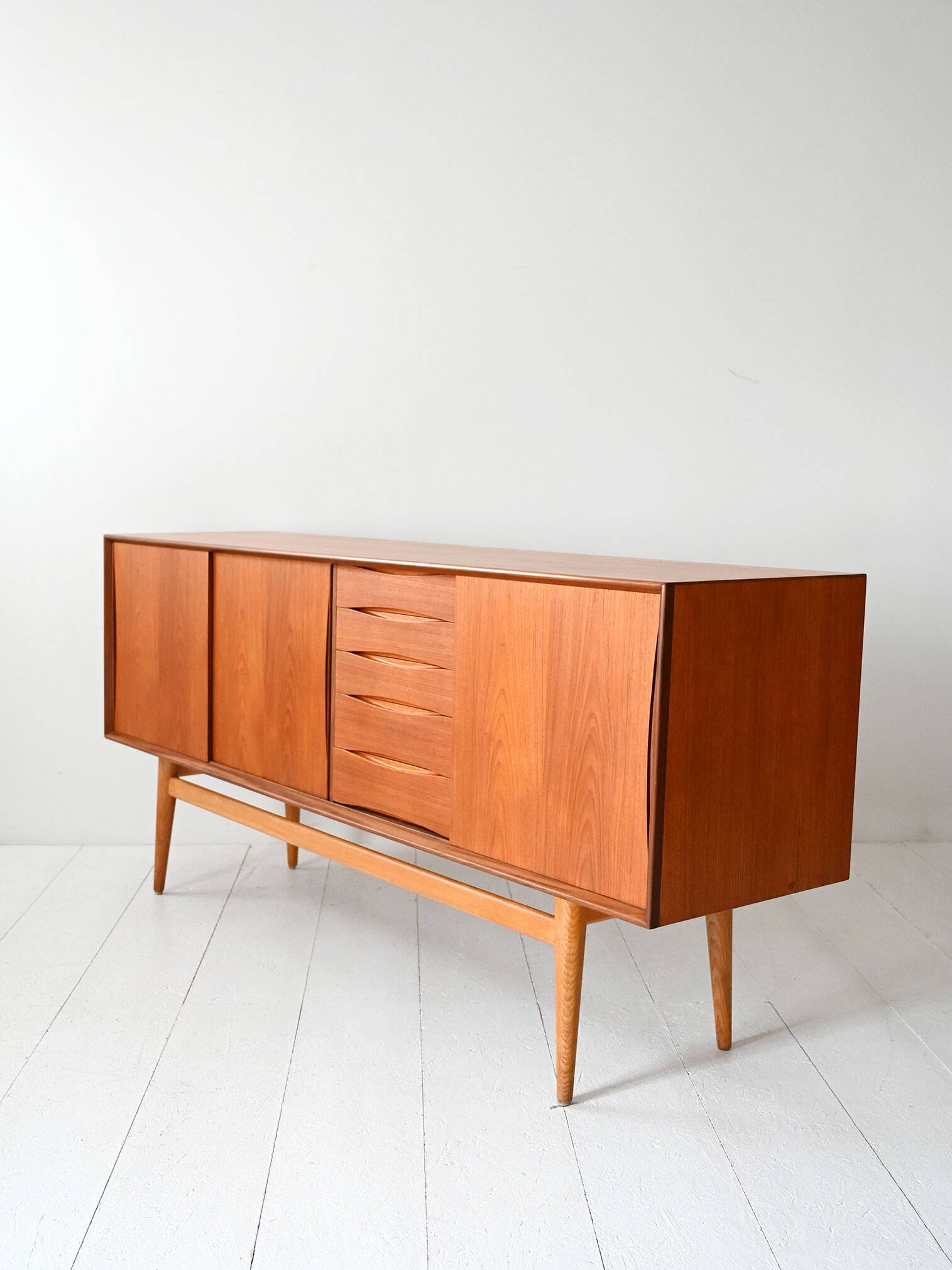 Vintage Scandinavian Teak Sideboard with Drawers