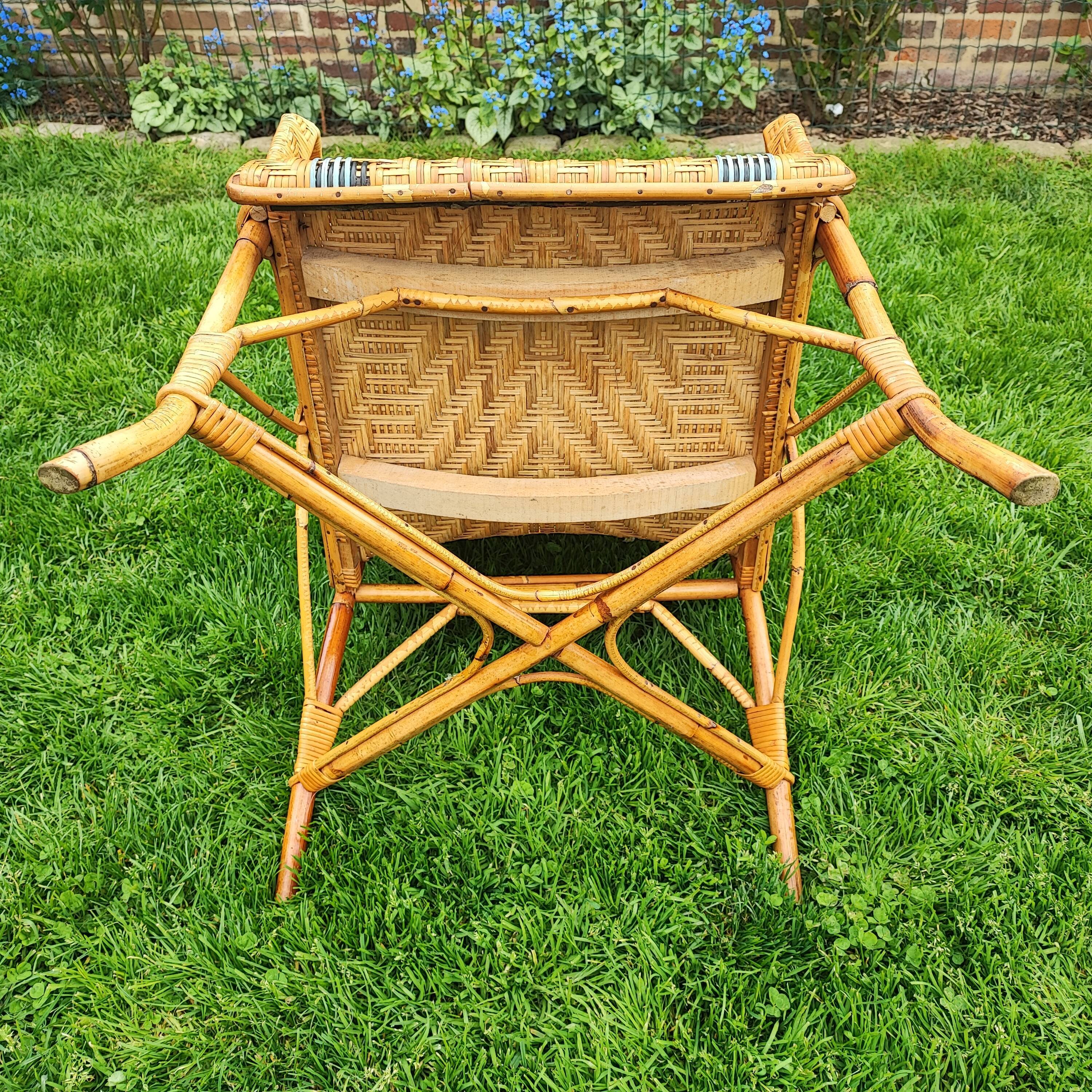 Fauteuil en rotin 60s