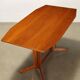 1960s vintage table in teak and beech, restored, Italy.
