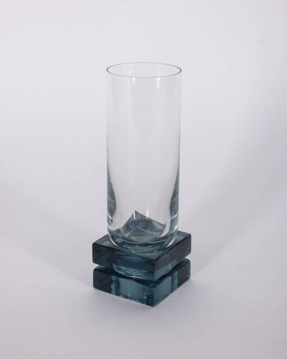 Vintage Italian Blue Crystal Glasses, 1970s, Set of 11