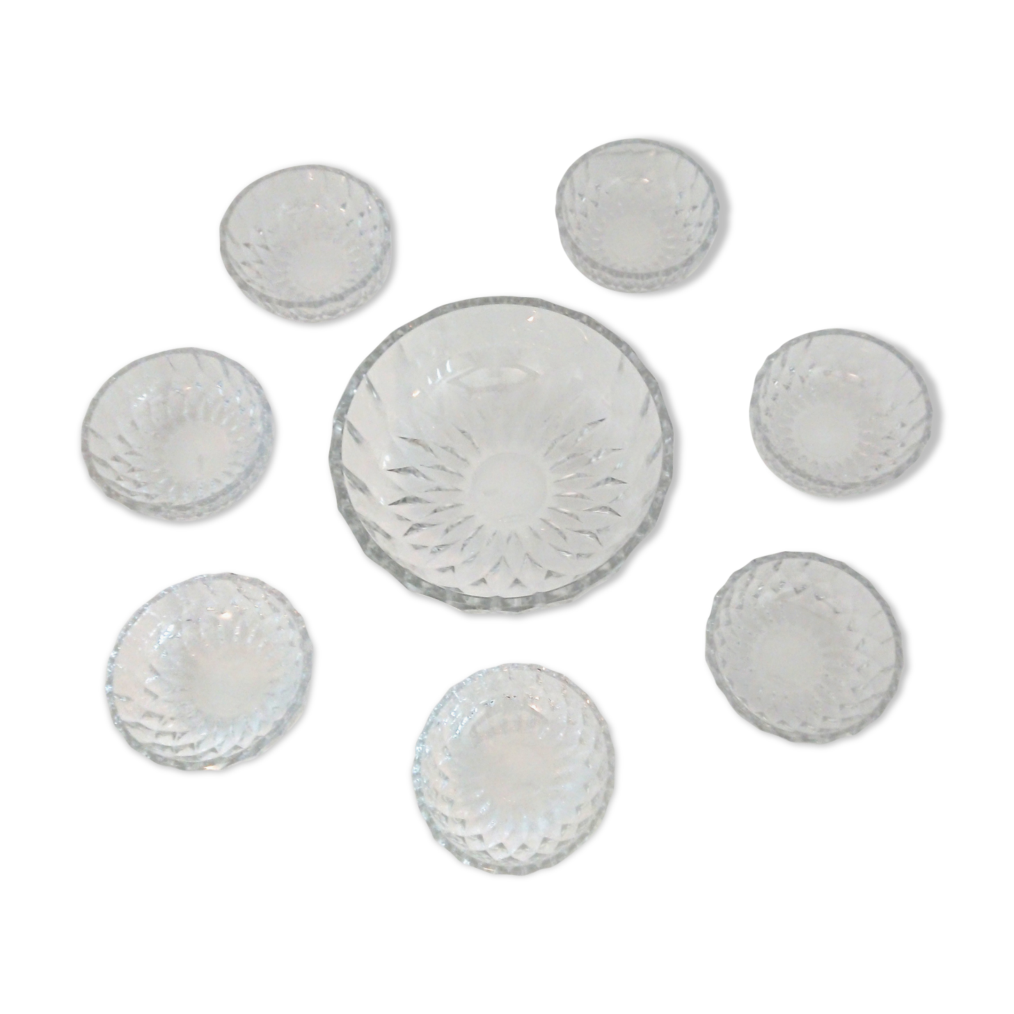 Saladier and its 7 crystal ramekins - Nuremberg Cristallerie