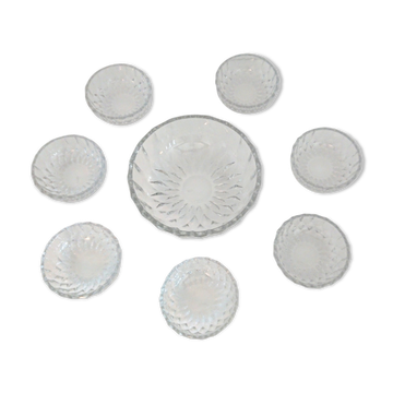 Salad bowl and its 7 crystal ramekins – Nuremberg Crystal Factory