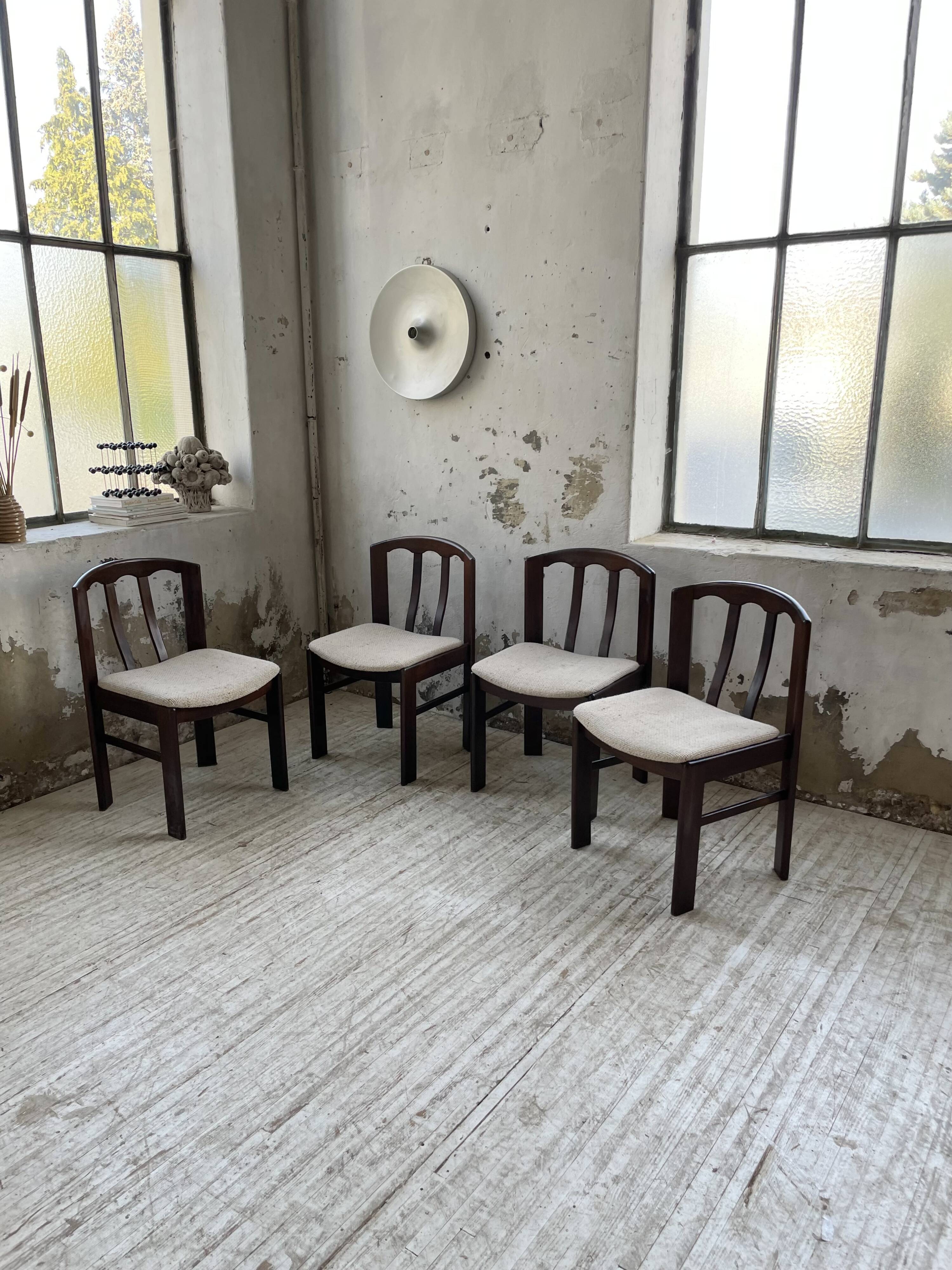 4 Scandinavian mahogany chairs