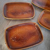 Series of 8 fish plates Saint Clément 1304