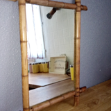 Miroir ancien "cadre bambou" 45 x 57 cm