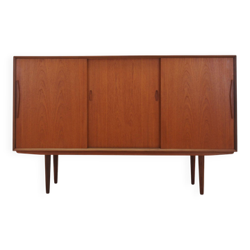 Teak highboard with bar section, Denmark, 1960s