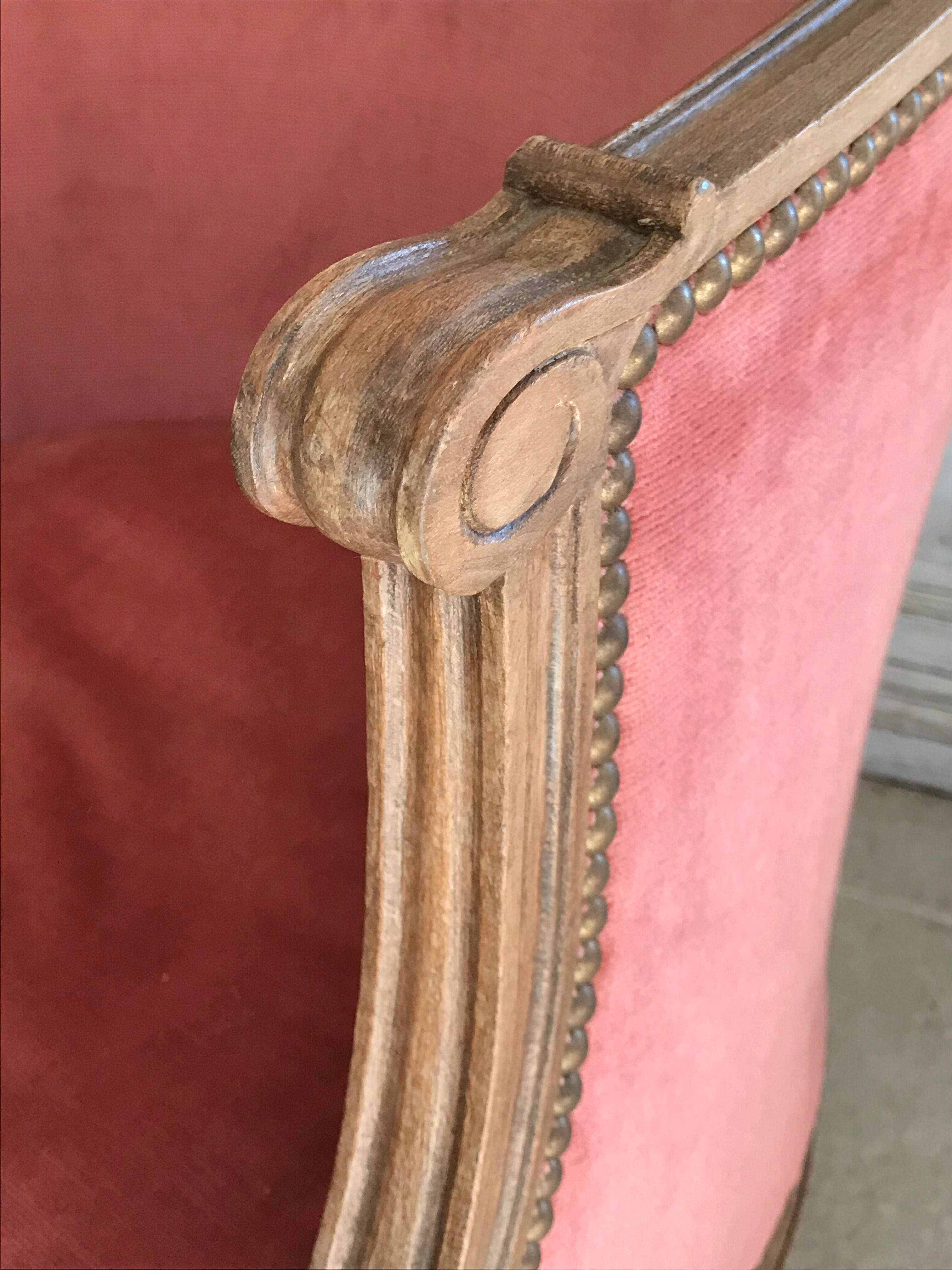 Velvet shepherdess armchair